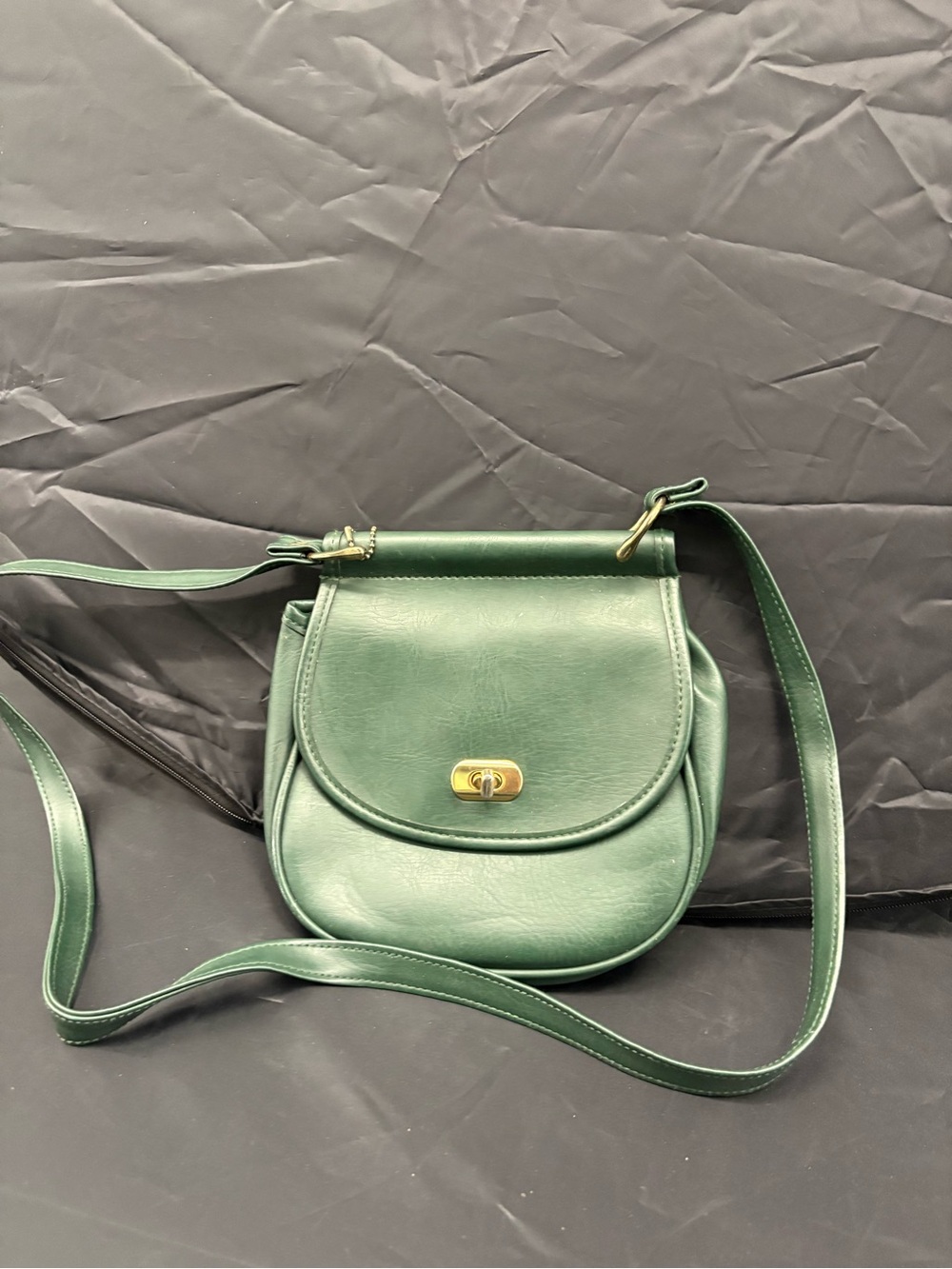 Merona Green Crossbody Saddle Bag with Gold Hardware